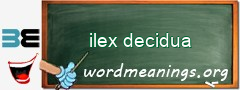 WordMeaning blackboard for ilex decidua